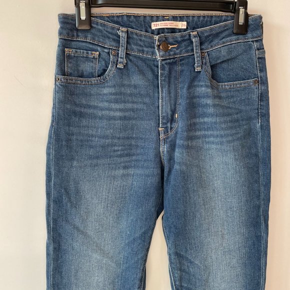 Levi's 721 High Rise Skinny Blue Jeans Sz 26 - Picture 3 of 7